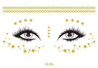 Gold Face Temporary Tattoo