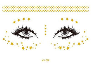 Gold Face Temporary Tattoo