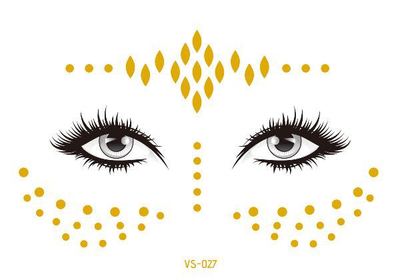 Gold Face Temporary Tattoo