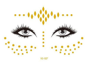 Gold Face Temporary Tattoo