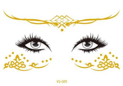 Gold Face Temporary Tattoo