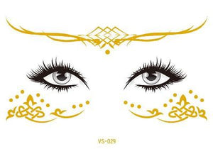 Gold Face Temporary Tattoo