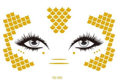 Gold Face Temporary Tattoo