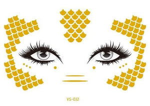 Gold Face Temporary Tattoo