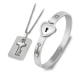 Load image into Gallery viewer, Set of Jewelry: Lock Key Bracelet &amp; Necklace
