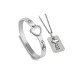 Load image into Gallery viewer, Set of Jewelry: Lock Key Bracelet &amp; Necklace
