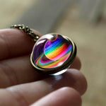 Load image into Gallery viewer, Nebula Galaxy Double Sided Pendant Necklace
