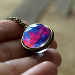 Load image into Gallery viewer, Nebula Galaxy Double Sided Pendant Necklace
