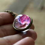 Load image into Gallery viewer, Nebula Galaxy Double Sided Pendant Necklace
