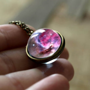 Nebula Galaxy Double Sided Pendant Necklace