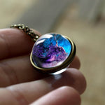 Load image into Gallery viewer, Nebula Galaxy Double Sided Pendant Necklace
