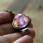 Load image into Gallery viewer, Nebula Galaxy Double Sided Pendant Necklace
