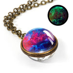 Load image into Gallery viewer, Nebula Galaxy Double Sided Pendant Necklace
