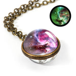 Load image into Gallery viewer, Nebula Galaxy Double Sided Pendant Necklace
