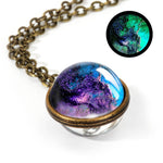 Load image into Gallery viewer, Nebula Galaxy Double Sided Pendant Necklace
