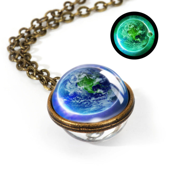 Nebula Galaxy Double Sided Pendant Necklace