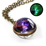 Load image into Gallery viewer, Nebula Galaxy Double Sided Pendant Necklace
