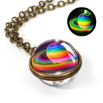 Load image into Gallery viewer, Nebula Galaxy Double Sided Pendant Necklace
