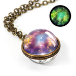 Load image into Gallery viewer, Nebula Galaxy Double Sided Pendant Necklace
