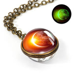 Load image into Gallery viewer, Nebula Galaxy Double Sided Pendant Necklace
