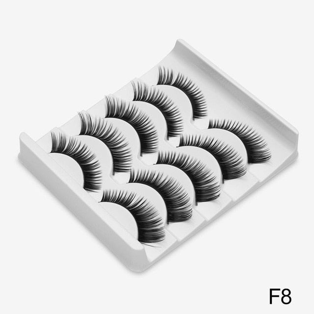 3D Mink Hair False Eyelashes Natural / Thick Long, 5 pairs