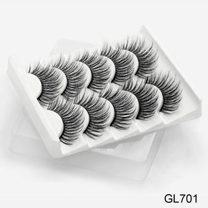 3D Mink Hair False Eyelashes Natural / Thick Long, 5 pairs