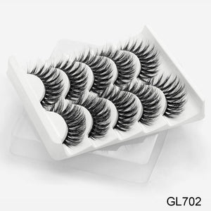 3D Mink Hair False Eyelashes Natural / Thick Long, 5 pairs