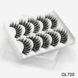 3D Mink Hair False Eyelashes Natural / Thick Long, 5 pairs