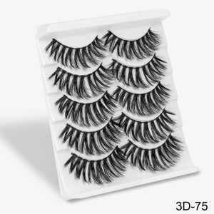 3D Mink Hair False Eyelashes Natural / Thick Long, 5 pairs