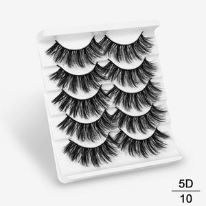 3D Mink Hair False Eyelashes Natural / Thick Long, 5 pairs