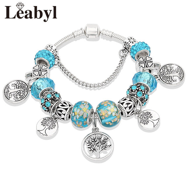 Tibetan Silver Tree of Life Bead Bracelet