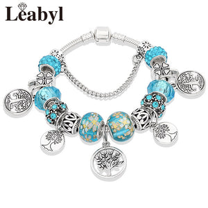 Tibetan Silver Tree of Life Bead Bracelet