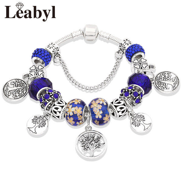 Tibetan Silver Tree of Life Bead Bracelet