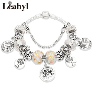 Tibetan Silver Tree of Life Bead Bracelet