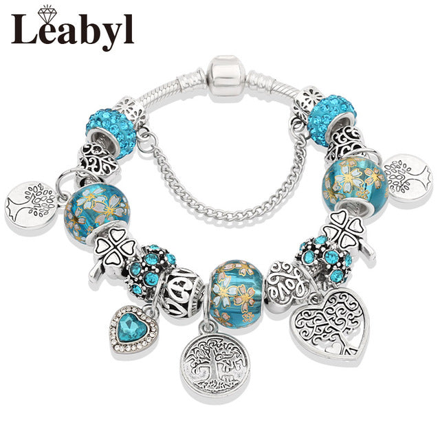 Tibetan Silver Tree of Life Bead Bracelet