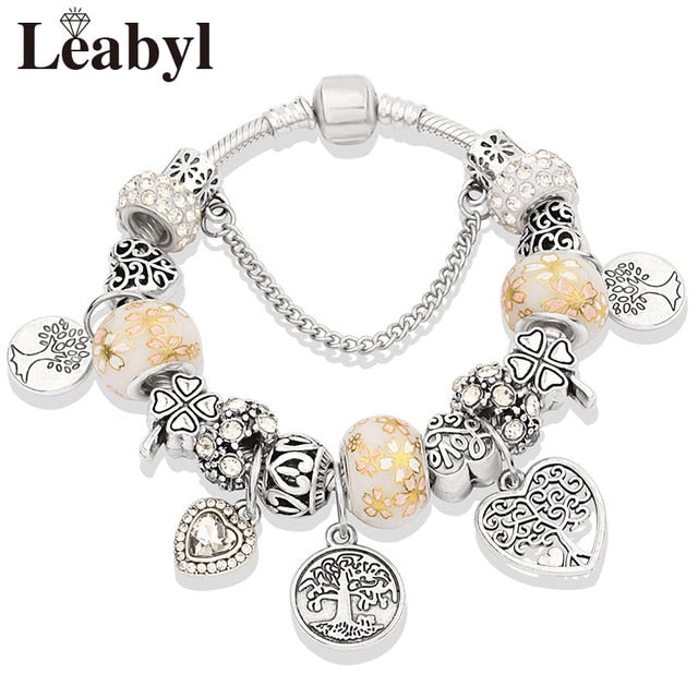 Tibetan Silver Tree of Life Bead Bracelet