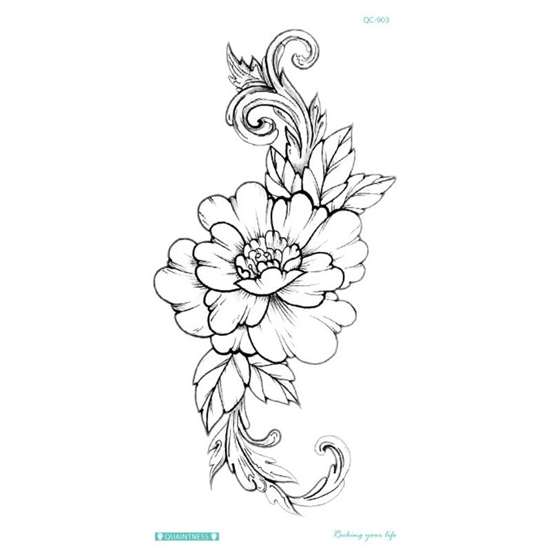 Temporary Tattoo Colorful Flowers