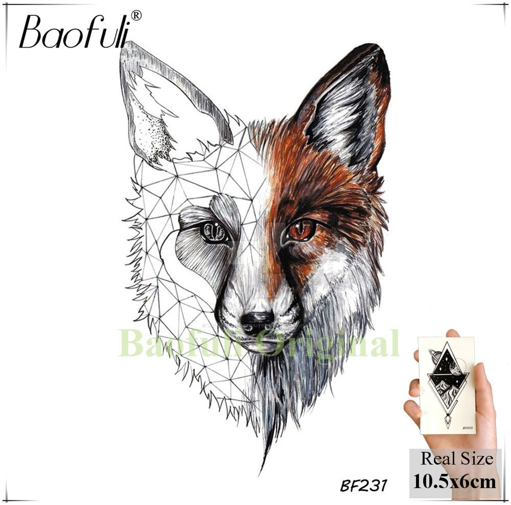 Temporary Tattoo Animal Fox