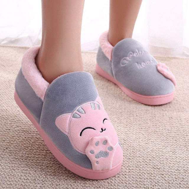 Women Cat Home Warm Slippers