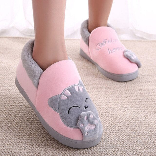 Women Cat Home Warm Slippers