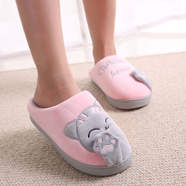 Women Cat Home Warm Slippers