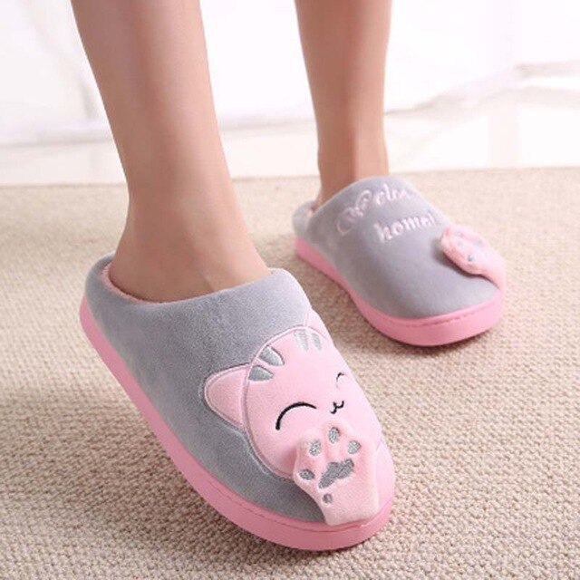 Women Cat Home Warm Slippers