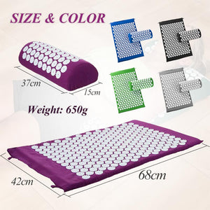 Massage Mat Acupressure Mat 68cm*42cmCushion Mat Relieve Back Body Pain Spike Yoga Mat Pillow