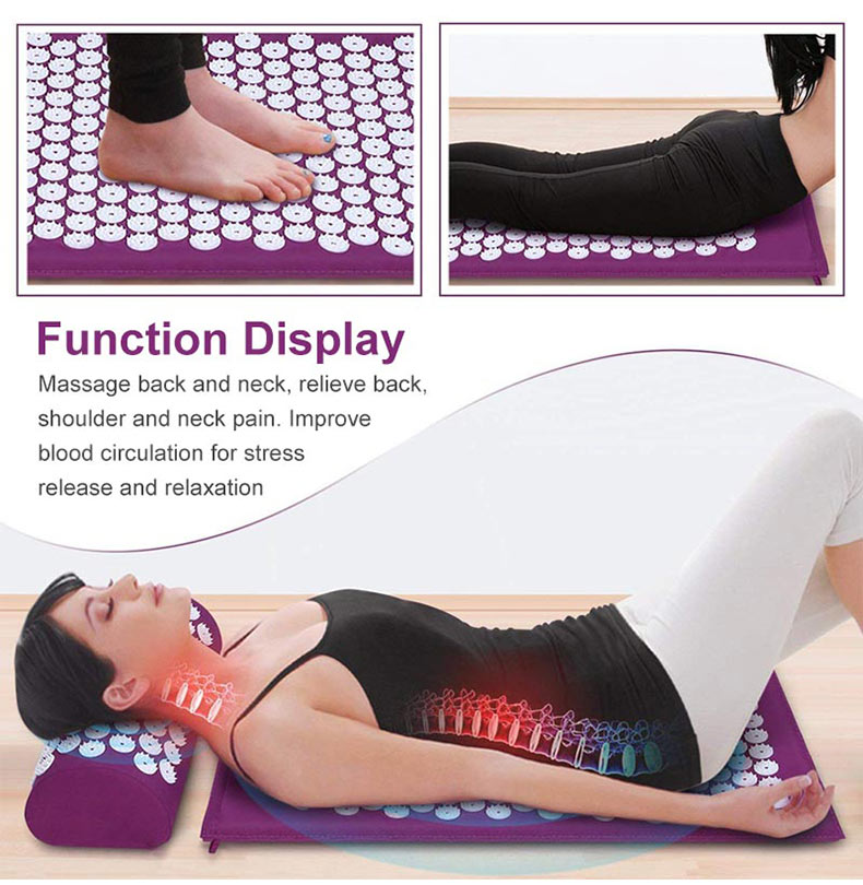 Massage Mat Acupressure Mat 68cm*42cmCushion Mat Relieve Back Body Pain Spike Yoga Mat Pillow