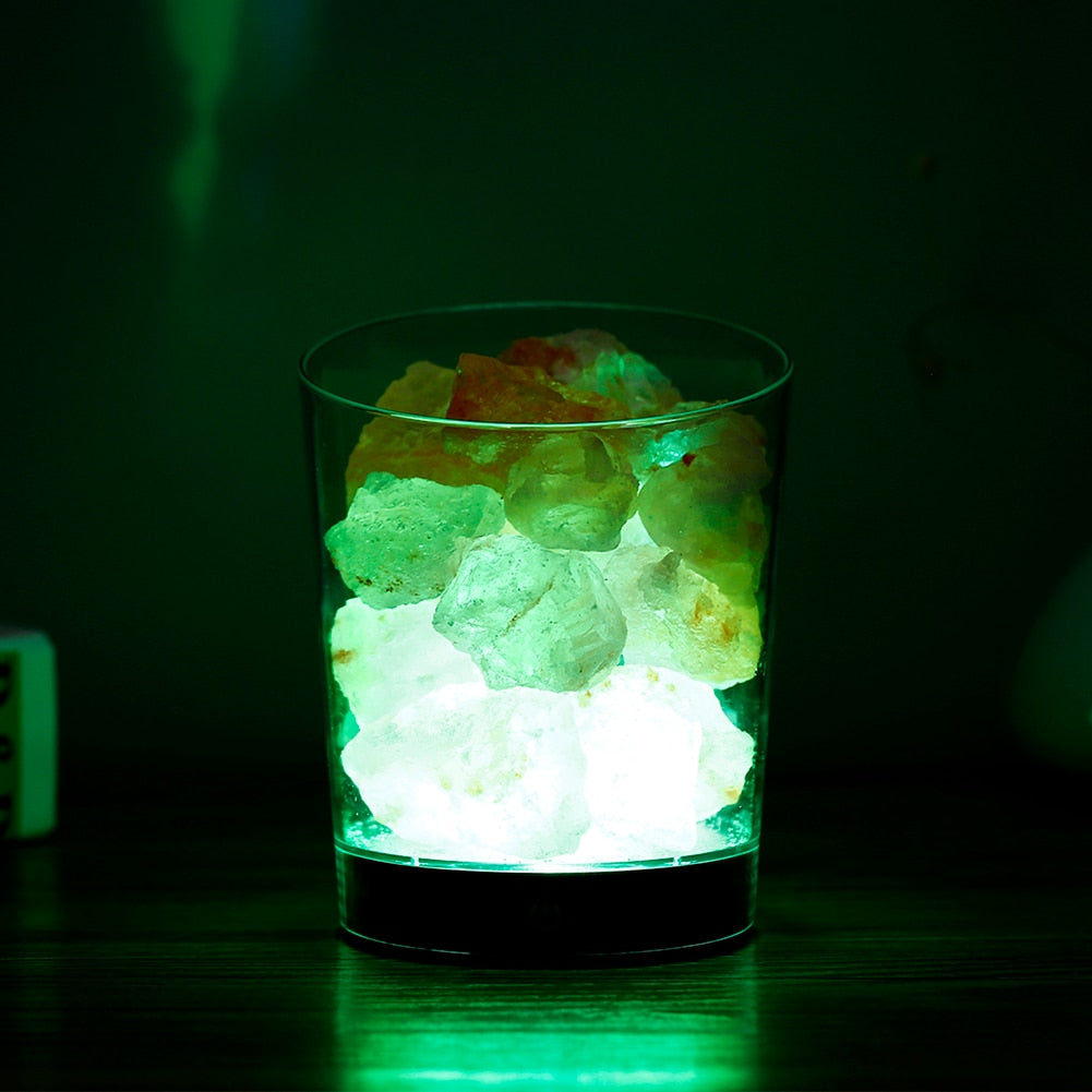 USB Crystal salt Lamp natural himalaya salt lamp decoration home Interior Air Purifier table light bedside lamp Night light