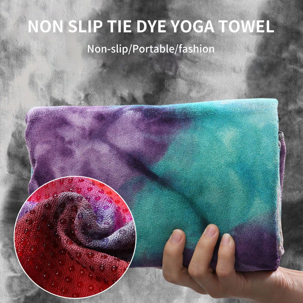 183x63cm Tie Dye Anti Skid Yoga Mat Towel Cover Workout Pilates Blanket Washable Non Slip Sweat Absorbent Fitness Soft Quick Dry