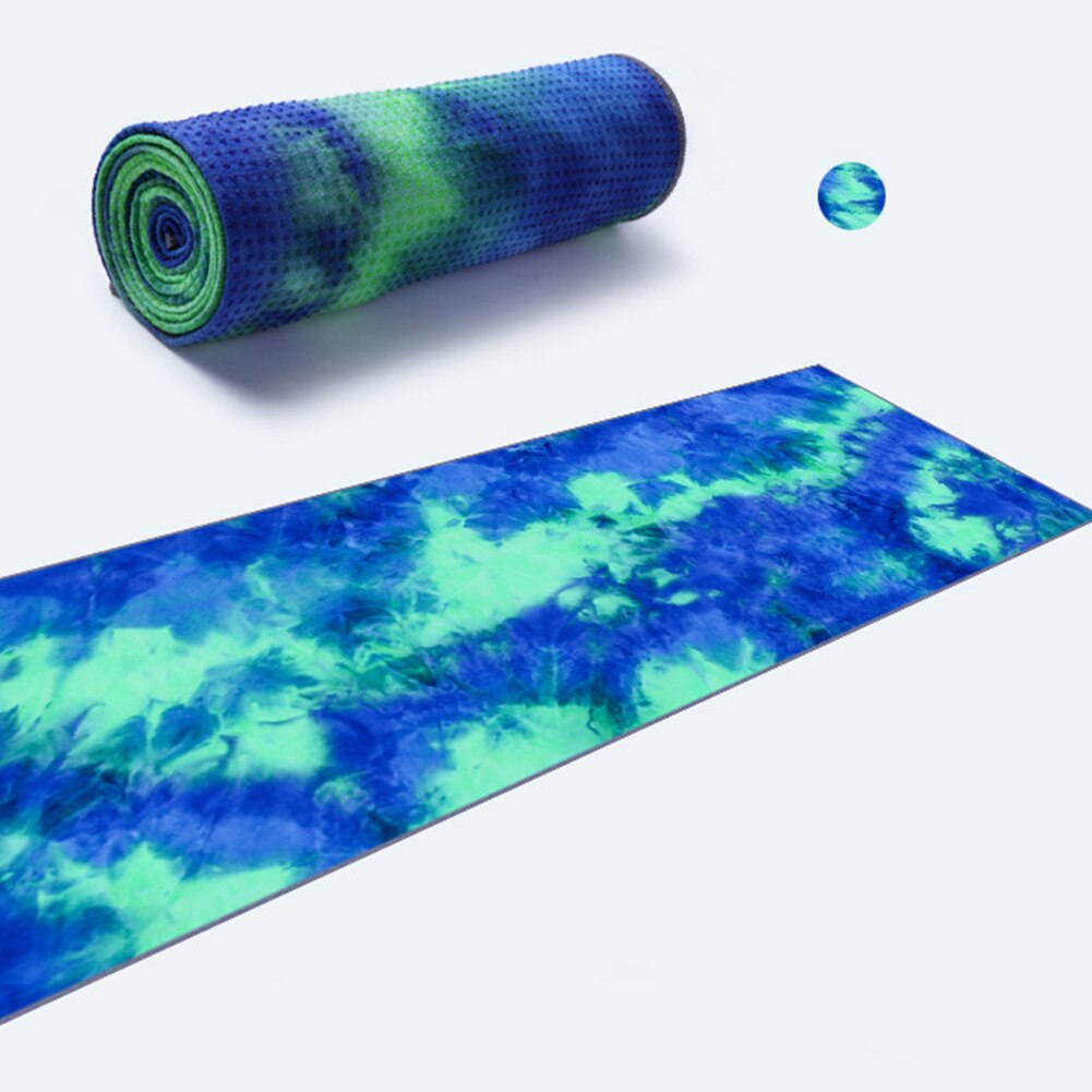 183x63cm Tie Dye Anti Skid Yoga Mat Towel Cover Workout Pilates Blanket Washable Non Slip Sweat Absorbent Fitness Soft Quick Dry