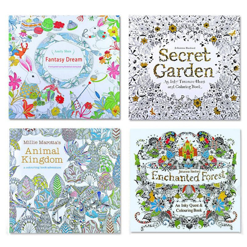 8 Sets / The Secret Garden And Animal Kingdom English Version Children'S Picture Book Adult Reduce Stress Art Picture Book