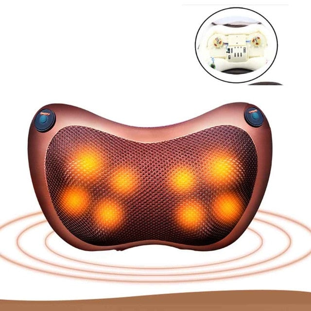 Head Neck Massager Car Home Cervical Shiatsu Massage Neck Back Waist Body Electric Multifunctional Massage Pillow Cushion