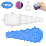 Load image into Gallery viewer, 12pcs Reusable Silicone Food Cover Stretch Lids Universal Food Wrap Cover Food Fresh Keeping Silicone Caps Stretchable Magic Lid
